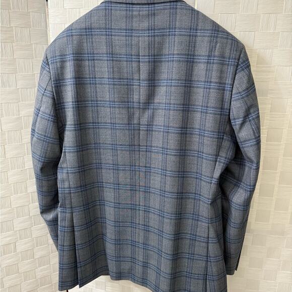 Jos. A. Bank Gray and Blue Sport Coat with Windowpane Pattern - Picture 2 of 6
